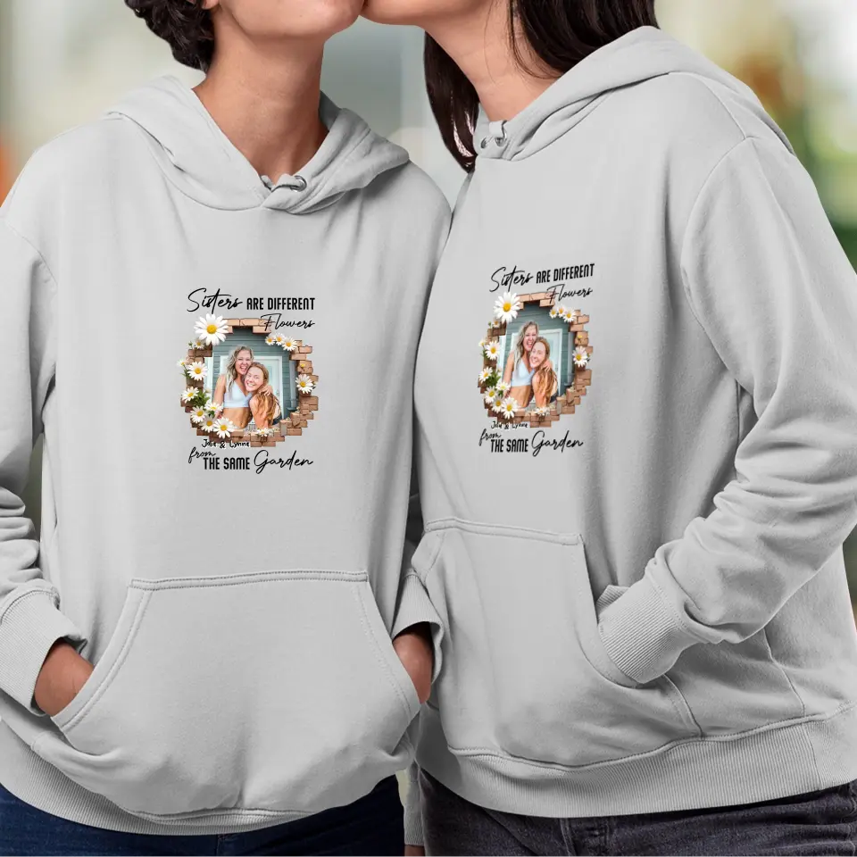 Sisters Are Different Flowers - Custom Photo - Personalized Gifts For  Bestie - Sweater