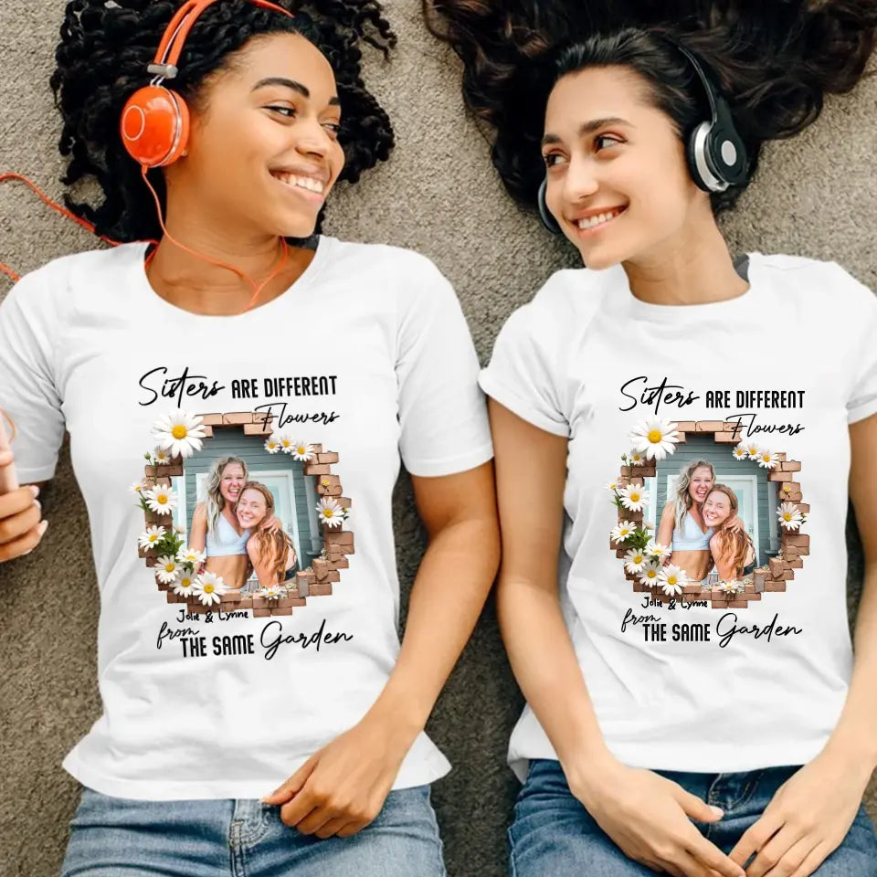 Sisters Are Different Flowers - Custom Photo - Personalized Gifts For  Bestie - Sweater