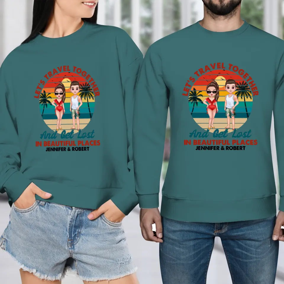 Let's Travel Together - Custom Quote - Personalized Gifts for Couples - Unisex Sweater