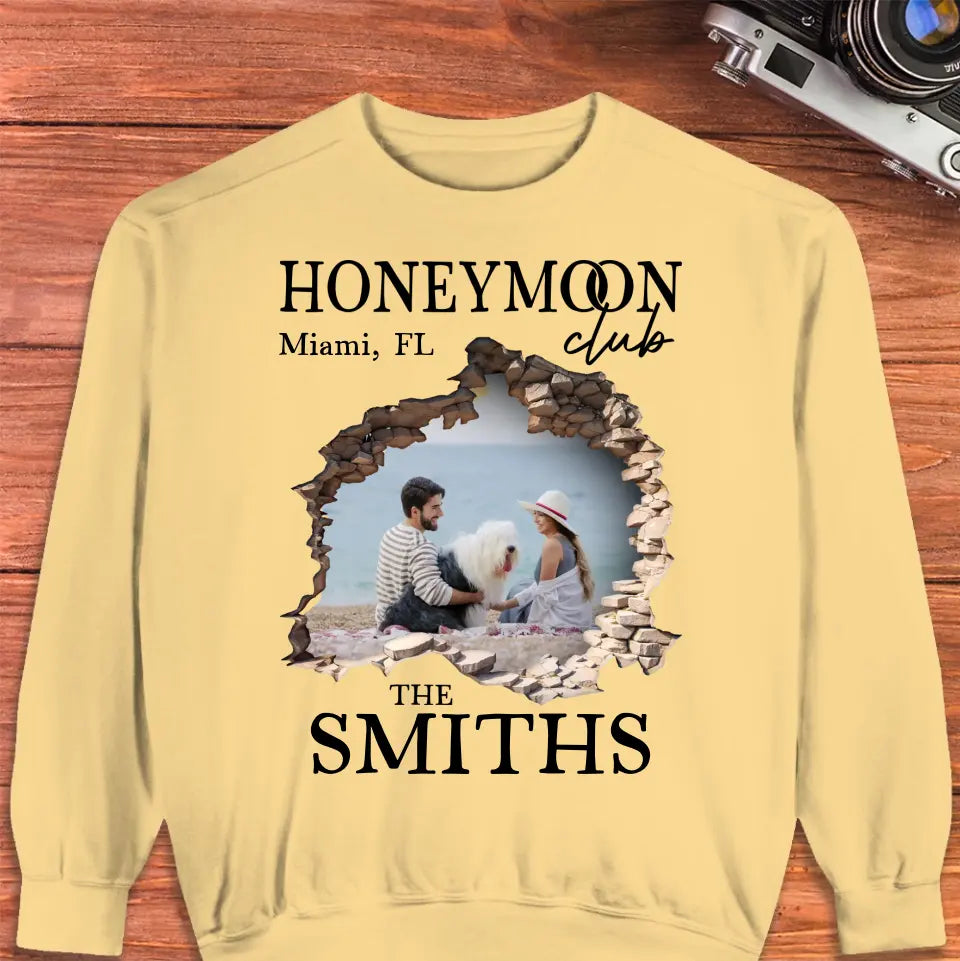 Honeymoon With Love - Custom Photo - Personalized Gifts for Couples - Unisex Sweater