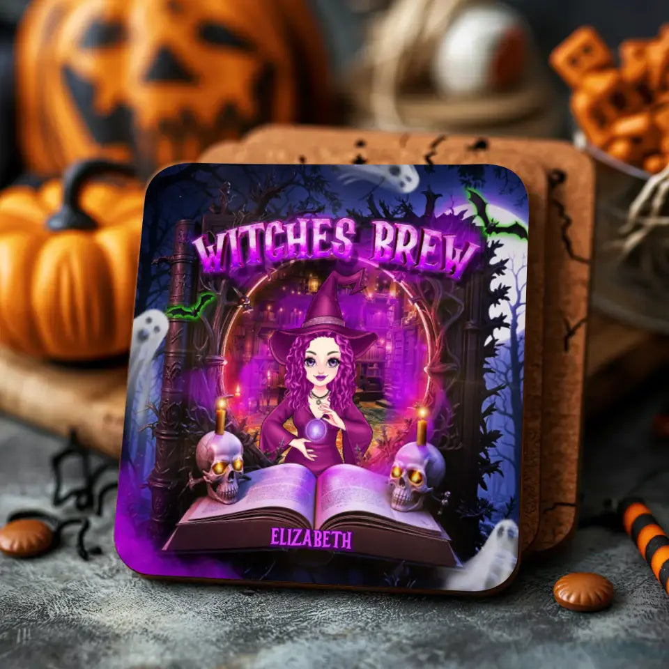 Witches Brew - Custom Name - Personalized Gifts For Mom - Coaster (4pcs/pack)