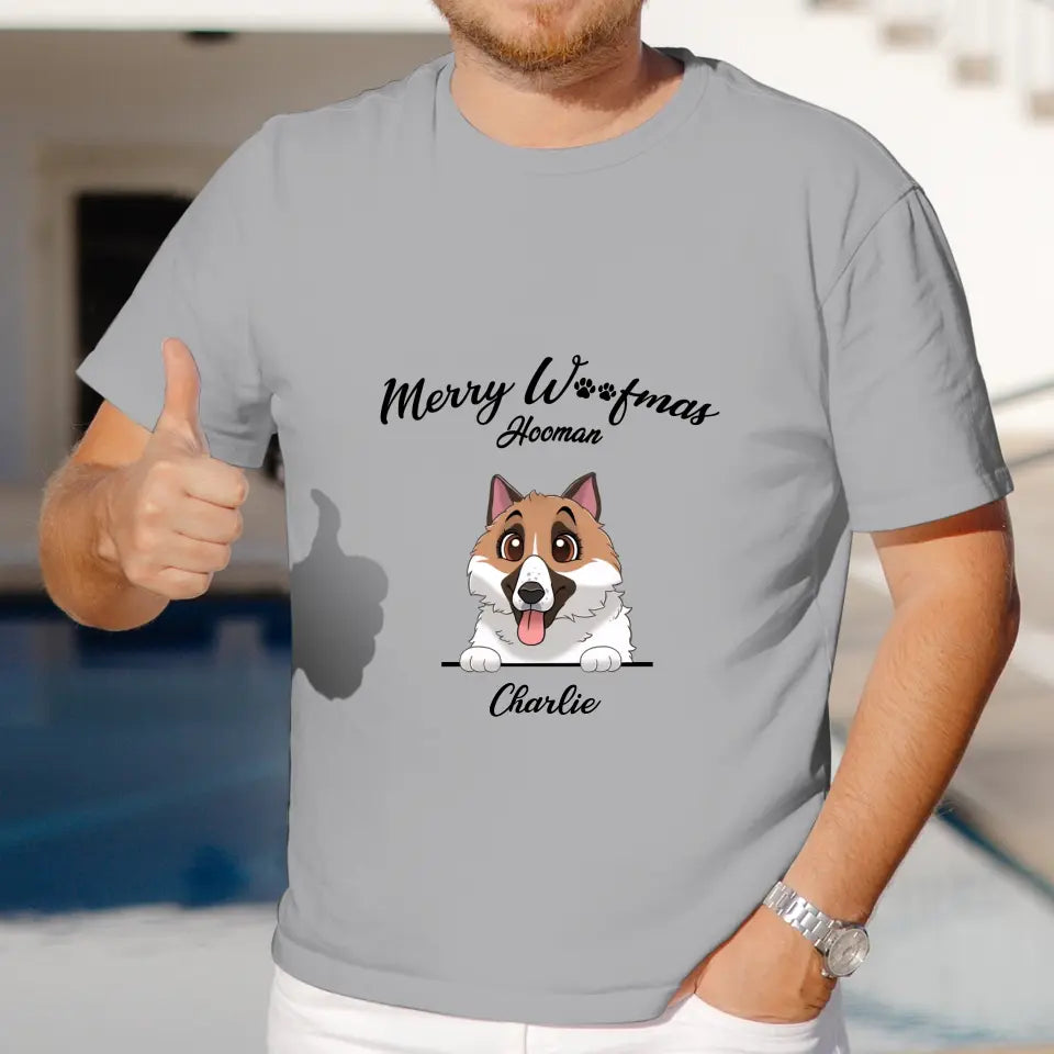 Merry Woofmas - Custom Name - Personalized Gifts For Dog Lovers - T-shirt