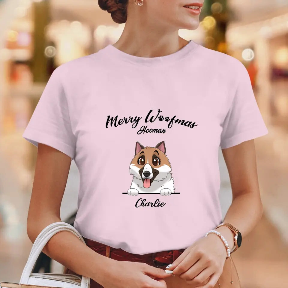 Merry Woofmas - Custom Name - Personalized Gifts For Dog Lovers - T-shirt