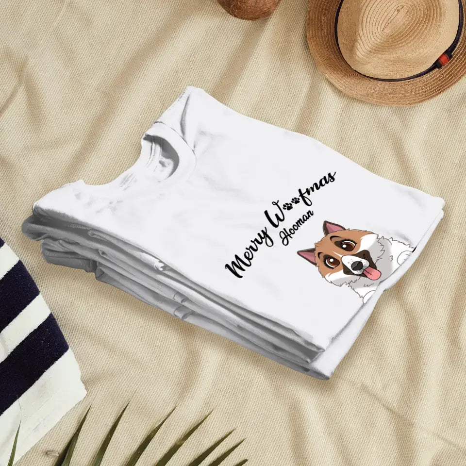 Merry Woofmas - Custom Name - Personalized Gifts For Dog Lovers - T-shirt