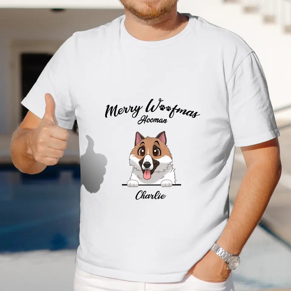 Merry Woofmas - Custom Name - Personalized Gifts For Dog Lovers - T-shirt