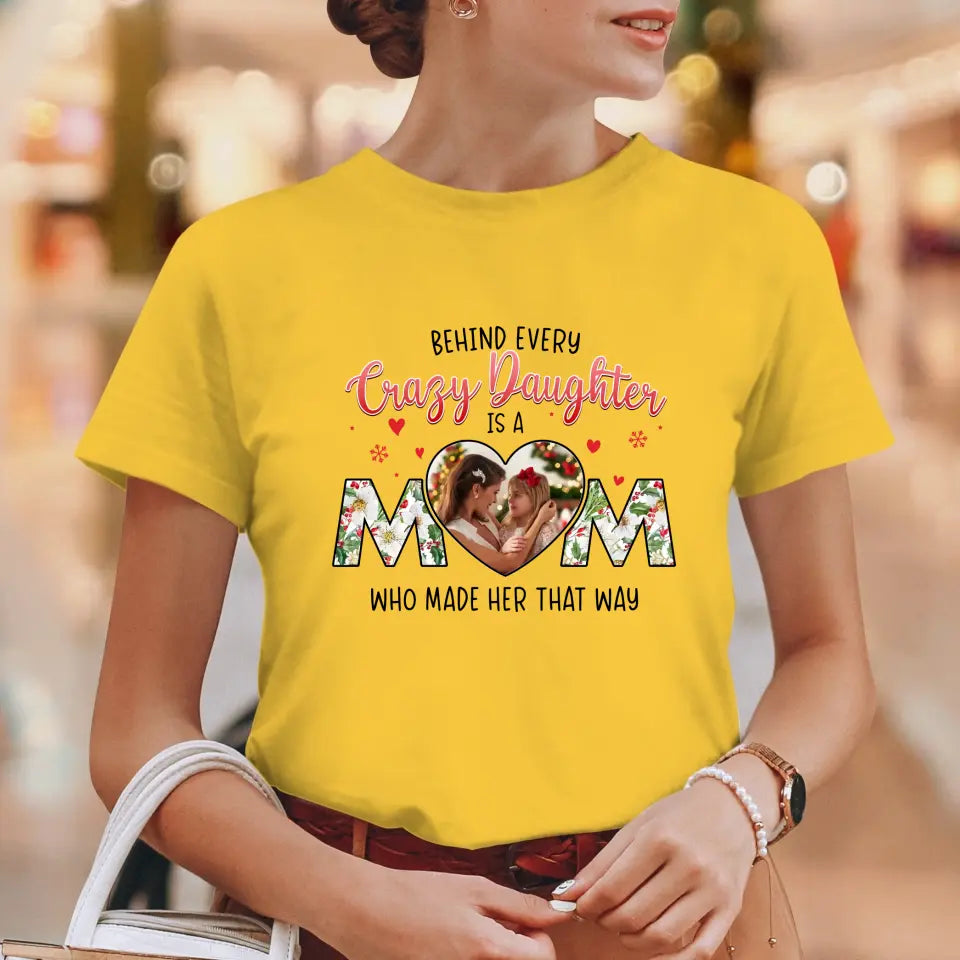 The Love Between Crazy Daughter & Mom - Custom Photo - Personalized Gifts For Mom - Sweater