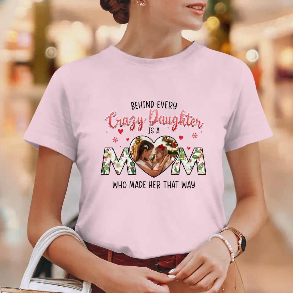 The Love Between Crazy Daughter & Mom - Custom Photo - Personalized Gifts For Mom - Sweater