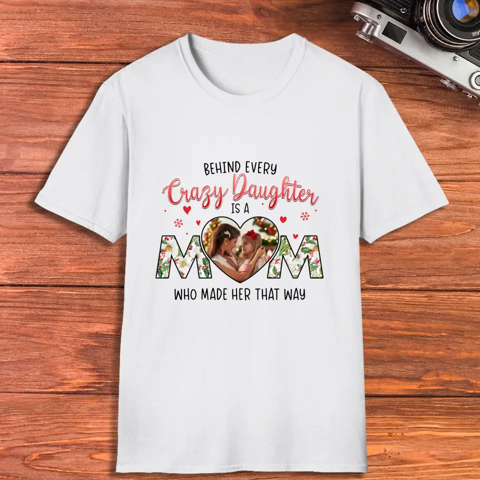 The Love Between Crazy Daughter & Mom - Custom Photo - Personalized Gifts For Mom - Sweater