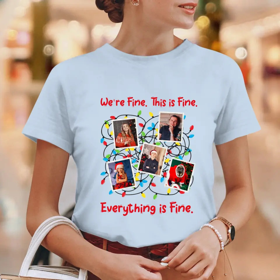 We Are Fine This Is Fine - Custom Photo - Personalized Gift For Family - Sweater