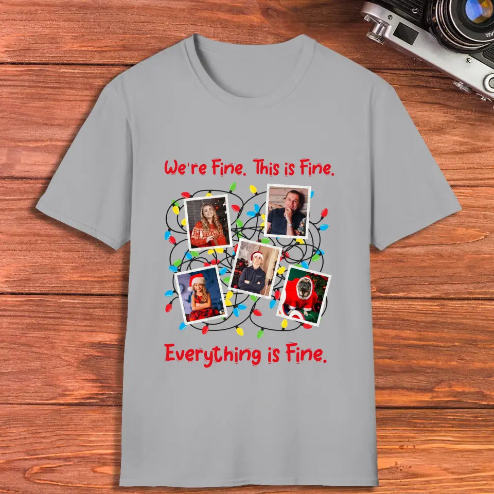 We Are Fine This Is Fine - Custom Photo - Personalized Gift For Family - Sweater