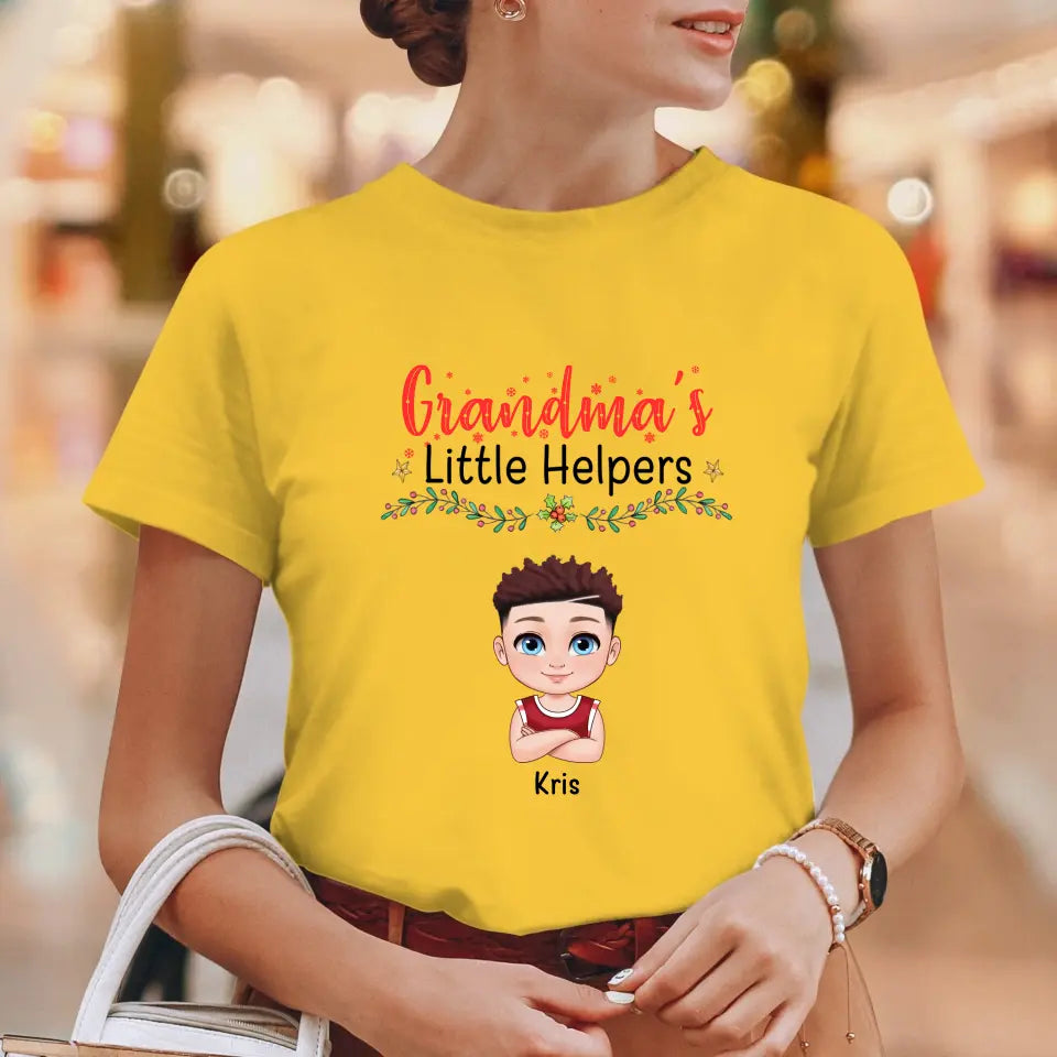 Grandma's Little Helpers - Personalized Gifts For Grandparents - Unisex T-shirt