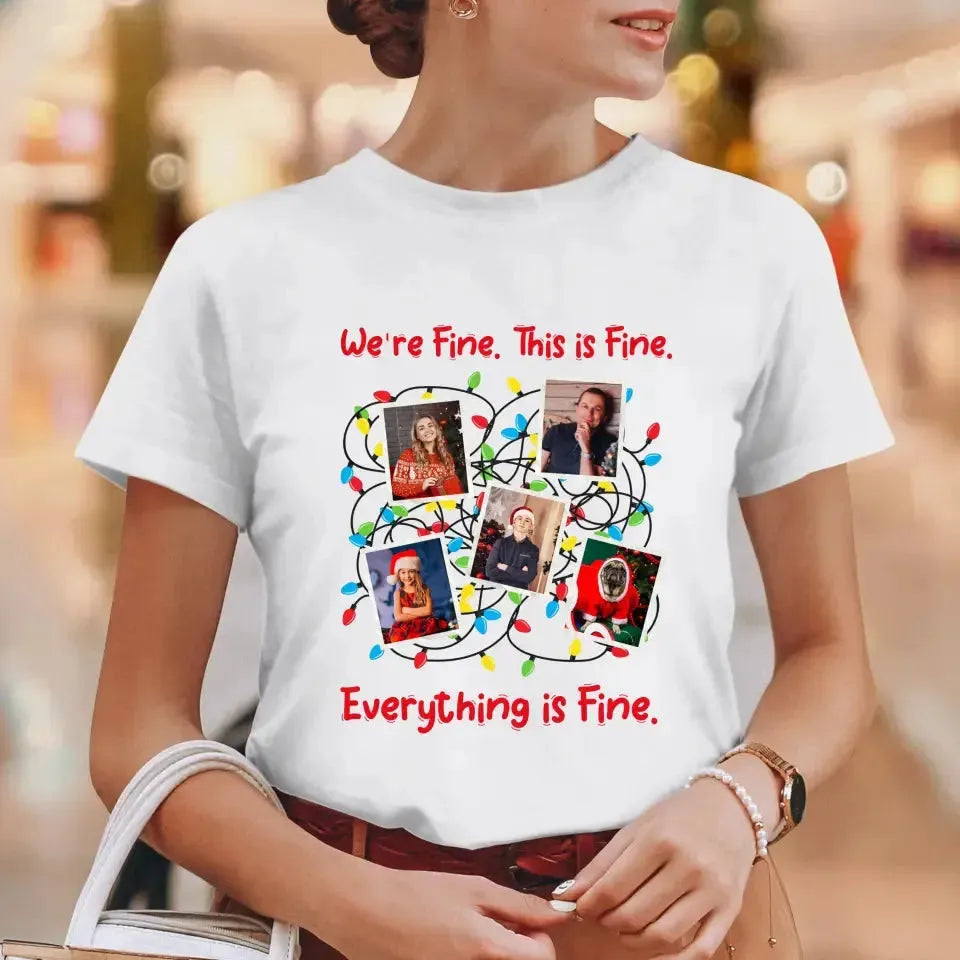 We Are Fine This Is Fine - Custom Photo - 
 Personalized Gifts For Family  - Hoodie