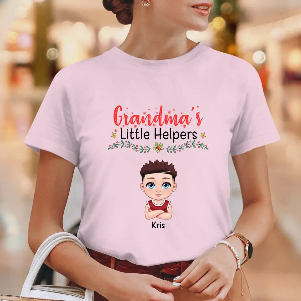 Grandma's Little Helpers - Personalized Gifts For Grandparents - Unisex T-shirt