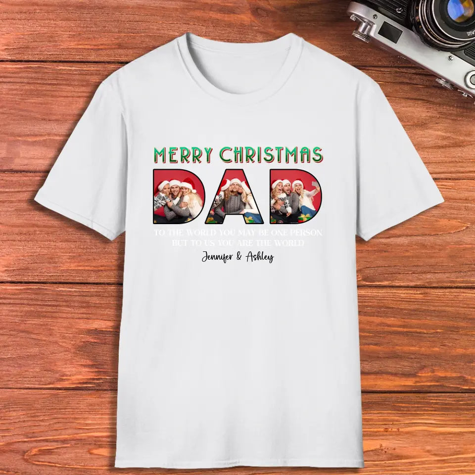 Merry Christmas Dad - Custom Photo - Personalized Gifts For Dad - Hoodie