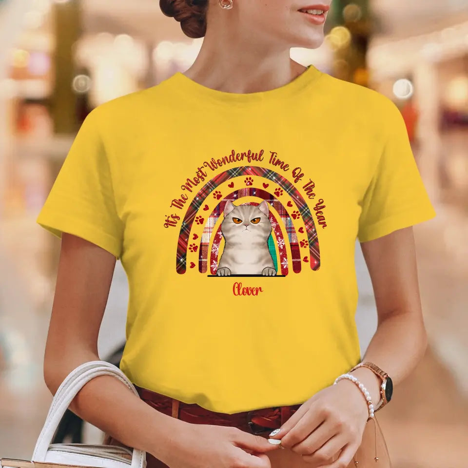 It's The Most Wonderful Time Of The Year - Custom Name - Personalized Gifts For Cat Lovers - T-shirt