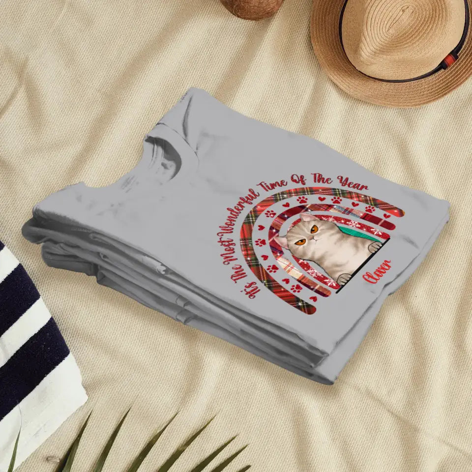 It's The Most Wonderful Time Of The Year - Custom Name - Personalized Gifts For Cat Lovers - T-shirt