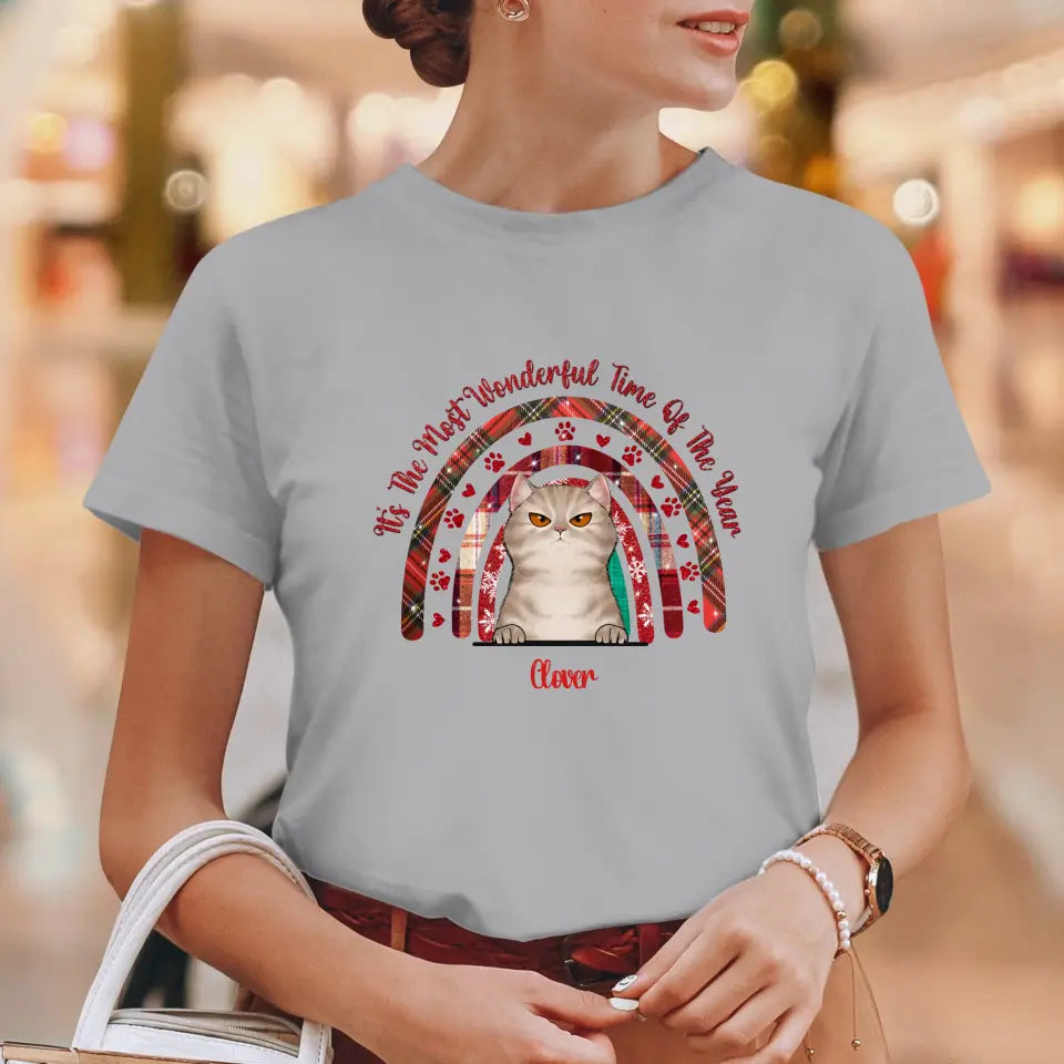 It's The Most Wonderful Time Of The Year - Custom Name - Personalized Gifts For Cat Lovers - T-shirt