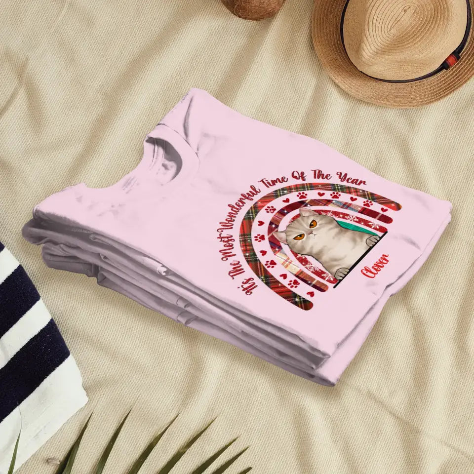 It's The Most Wonderful Time Of The Year - Custom Name - Personalized Gifts For Cat Lovers - T-shirt