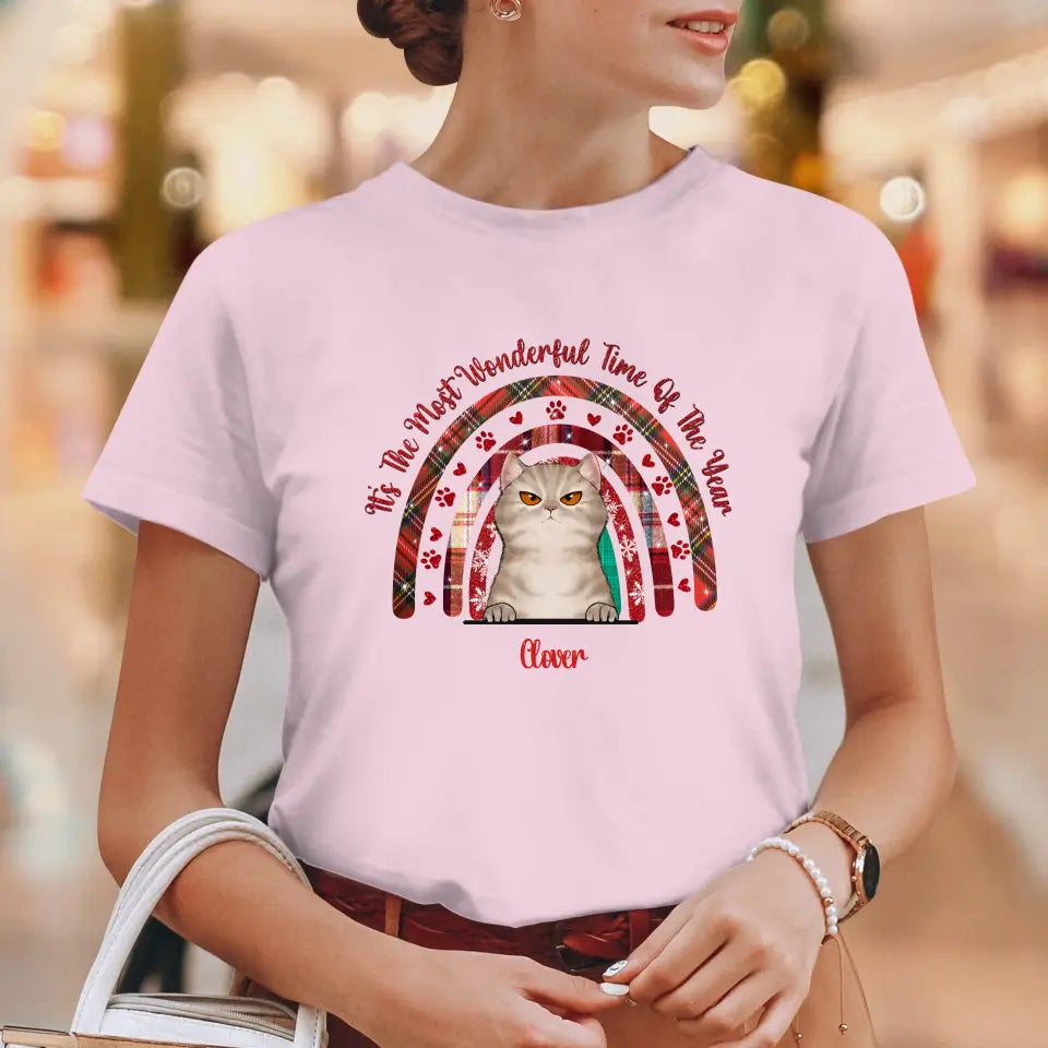 It's The Most Wonderful Time Of The Year - Custom Name - Personalized Gifts For Cat Lovers - T-shirt