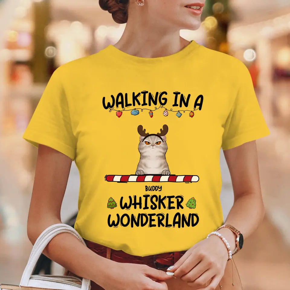 Walking In A Whisker Wonderland - Custom Name - Personalized Gifts For Cat Lovers - Sweater