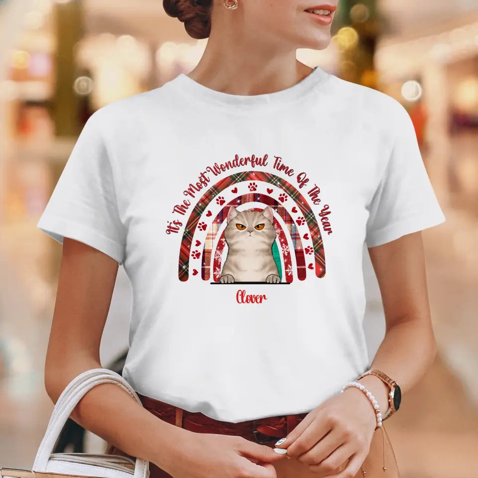 It's The Most Wonderful Time Of The Year - Custom Name - Personalized Gifts For Cat Lovers - T-shirt