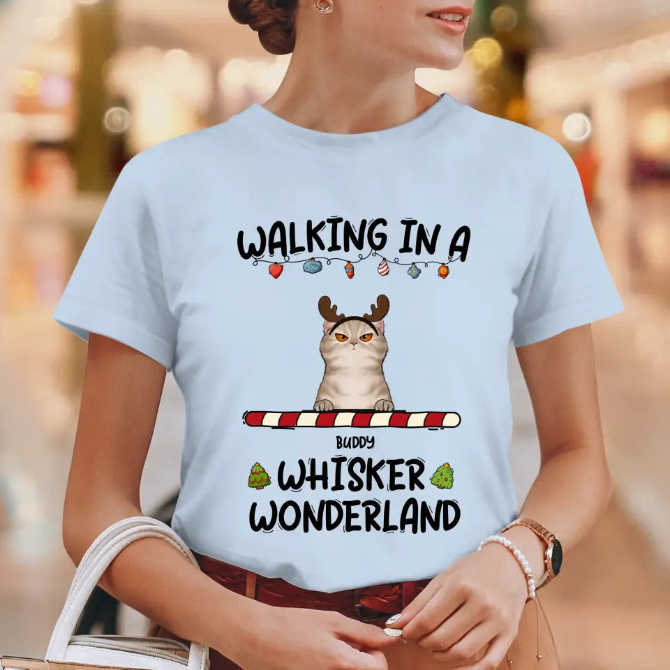 Walking In A Whisker Wonderland - Custom Name - Personalized Gifts For Cat Lovers - Sweater