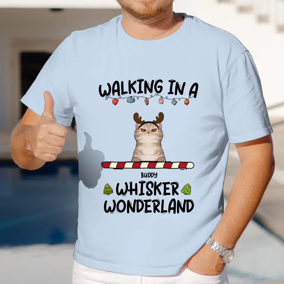 Walking In A Whisker Wonderland - Custom Name - Personalized Gifts For Cat Lovers -  Hoodie