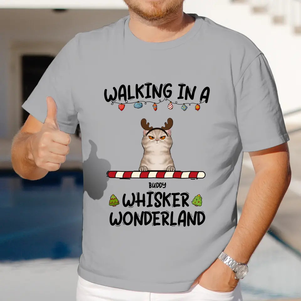 Walking In A Whisker Wonderland - Custom Name - Personalized Gifts For Cat Lovers - Sweater