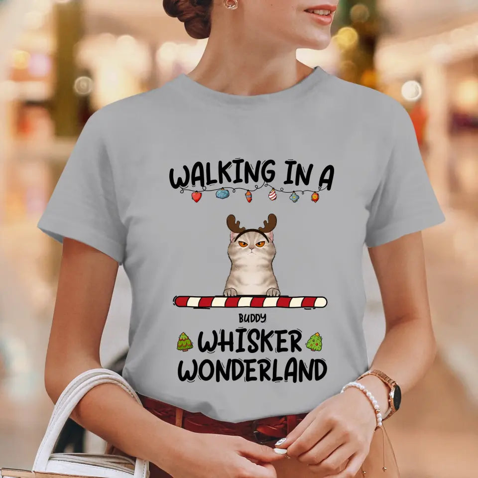 Walking In A Whisker Wonderland - Custom Name - Personalized Gifts For Cat Lovers - Sweater