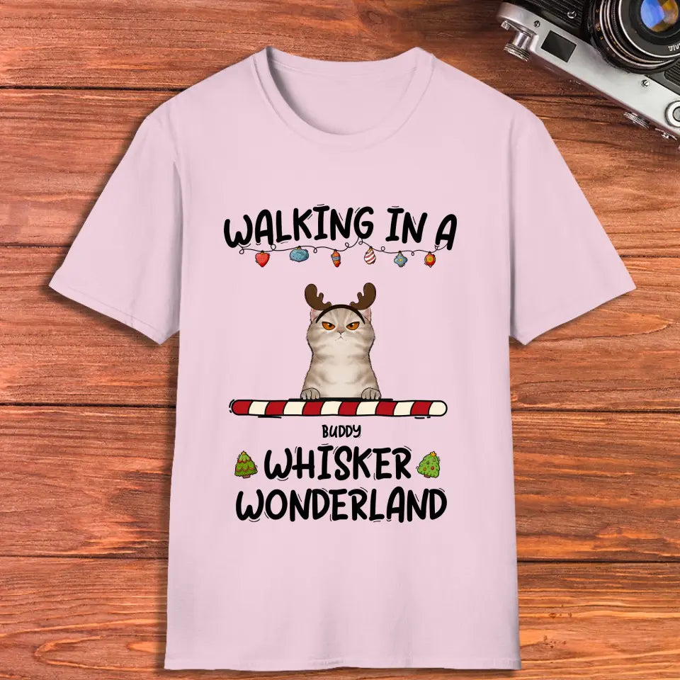 Walking In A Whisker Wonderland - Custom Name - Personalized Gifts For Cat Lovers -  Hoodie