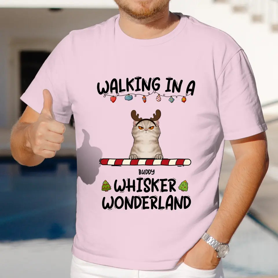 Walking In A Whisker Wonderland - Custom Name - Personalized Gifts For Cat Lovers - Sweater