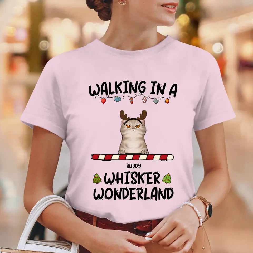 Walking In A Whisker Wonderland - Custom Name - Personalized Gifts For Cat Lovers -  Hoodie