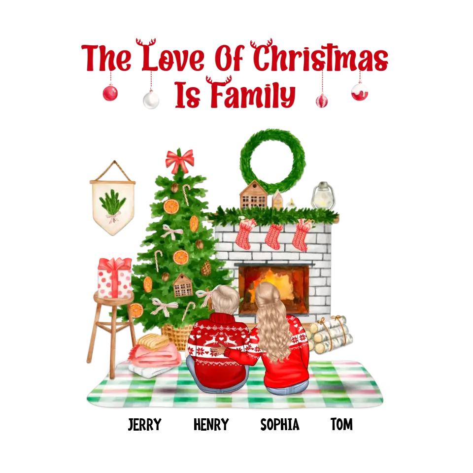 The Love Of Christmas Is Family - Custom Quote - Personalized Gifts For Family - T-shirt