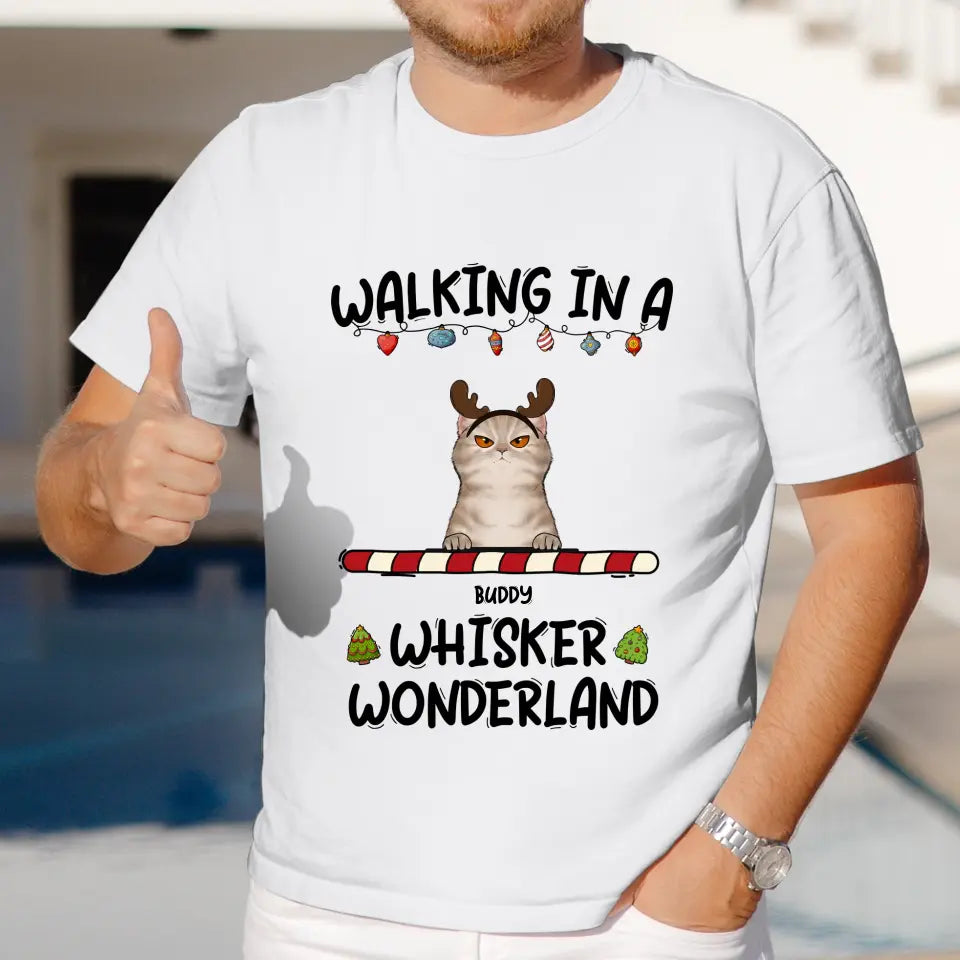 Walking In A Whisker Wonderland - Custom Name - Personalized Gifts For Cat Lovers -  Hoodie