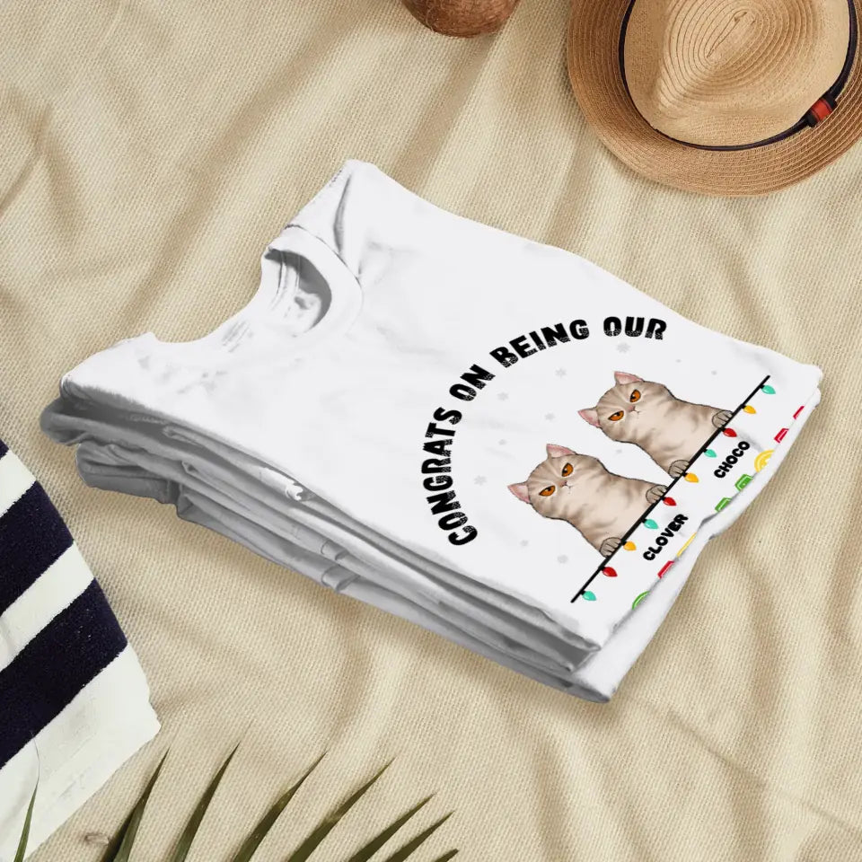 Congrats On Being My Cat Mom - Custom Name - Personalized Gifts For Cat Lovers - Unisex T-shirt