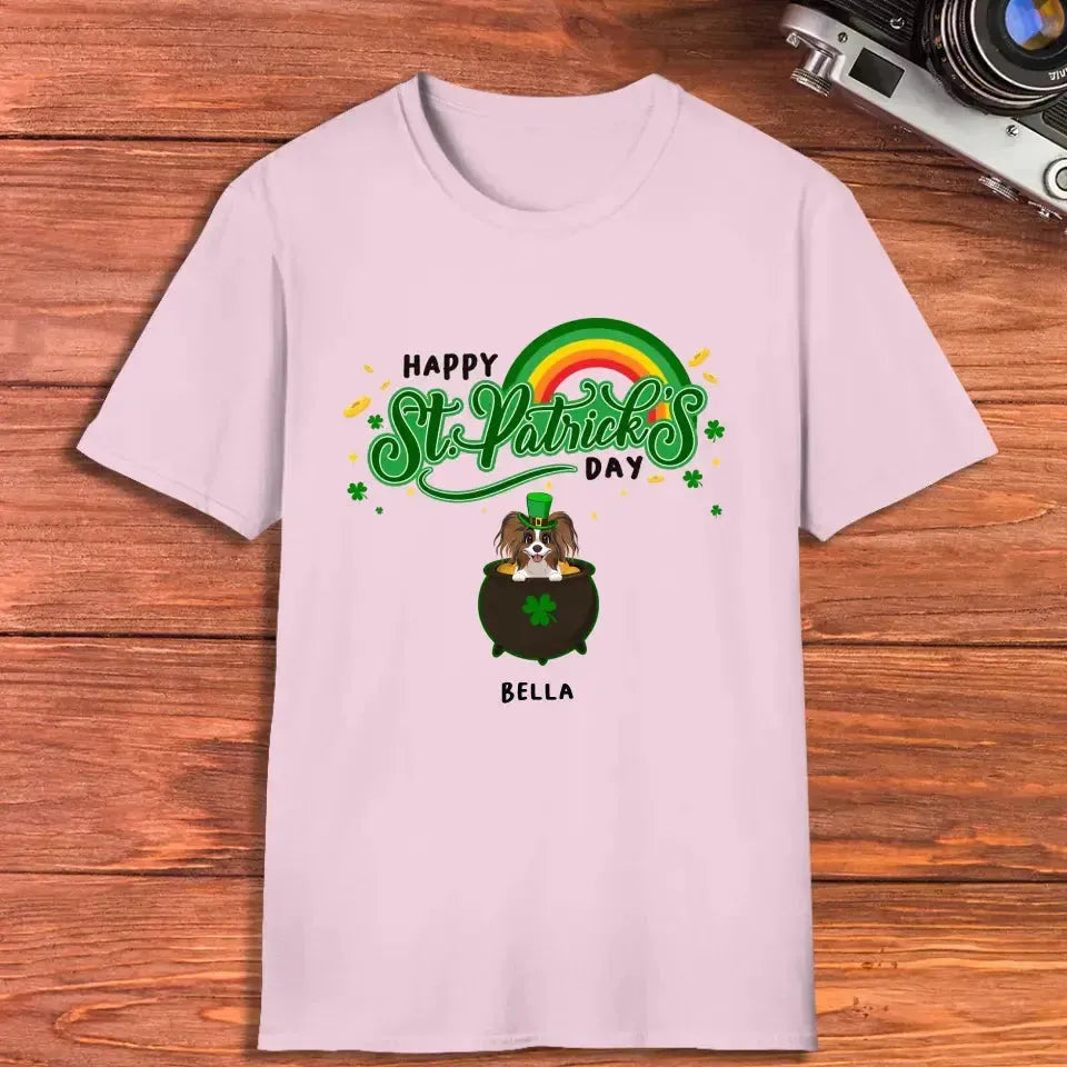 Happy St Patrick's Day - Custom Name - Personalized Gifts For Dog Lovers - Unisex T-Shirt