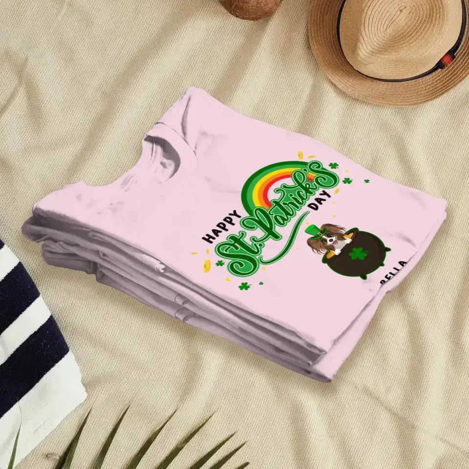 Happy St Patrick's Day - Custom Name - Personalized Gifts For Dog Lovers - Unisex T-Shirt