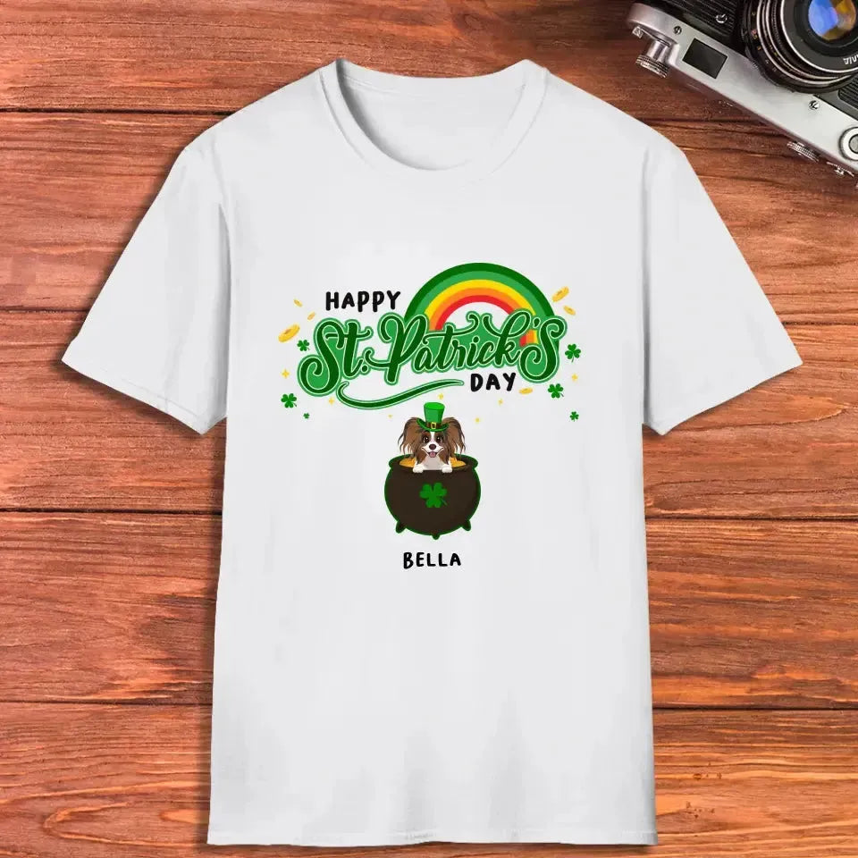 Happy St Patrick's Day - Custom Name - Personalized Gifts For Dog Lovers - Unisex T-Shirt