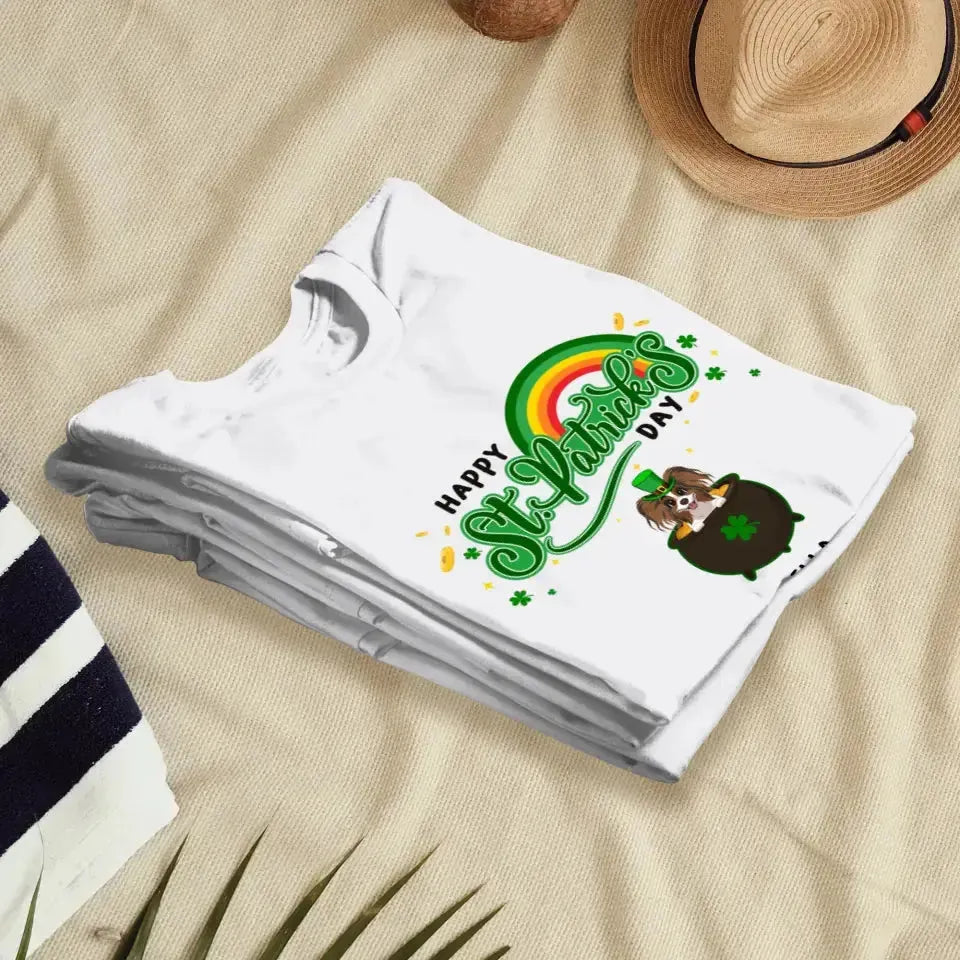 Happy St Patrick's Day - Custom Name - Personalized Gifts For Dog Lovers - Unisex T-Shirt