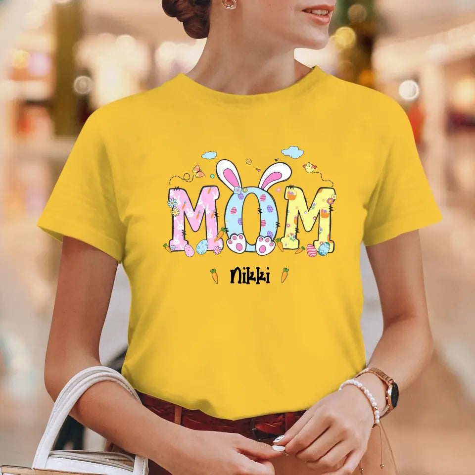 Mama Bunny Easter - Custom Name - Personalized Gifts For Mom - Hoodie