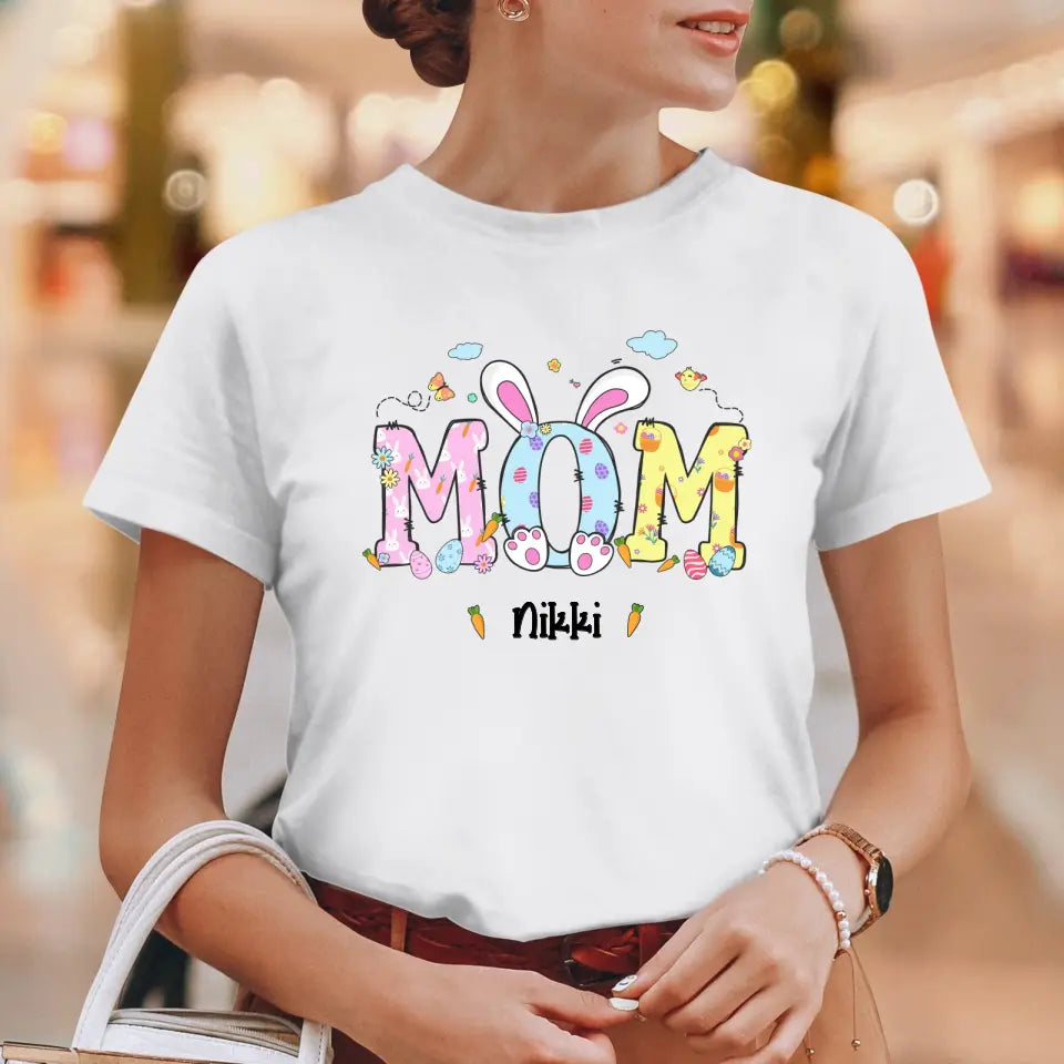 Mama Bunny Easter - Custom Name - Personalized Gifts For Mom - Hoodie