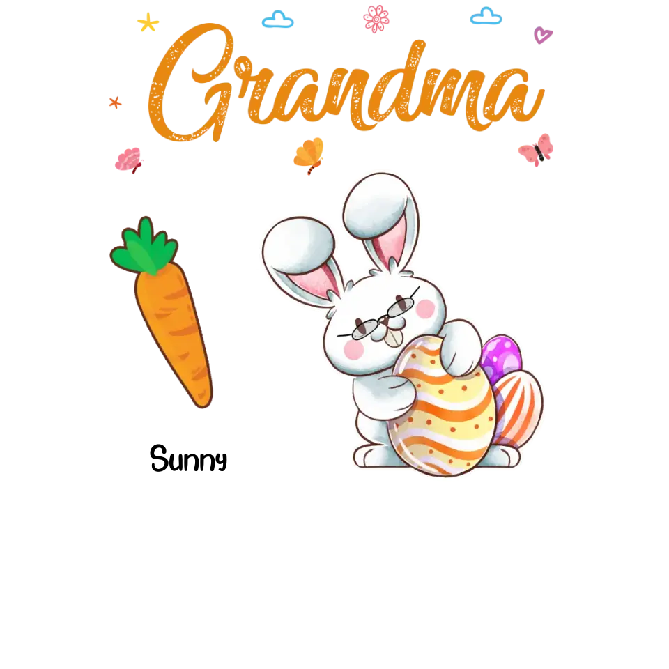 Grandparents Bunny And Carrots - Personalized Gifts For Grandparents - Unisex T-Shirt