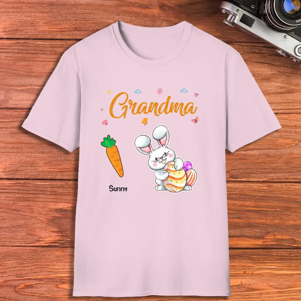 Grandparents Bunny And Carrots - Personalized Gifts For Grandparents - Unisex T-Shirt