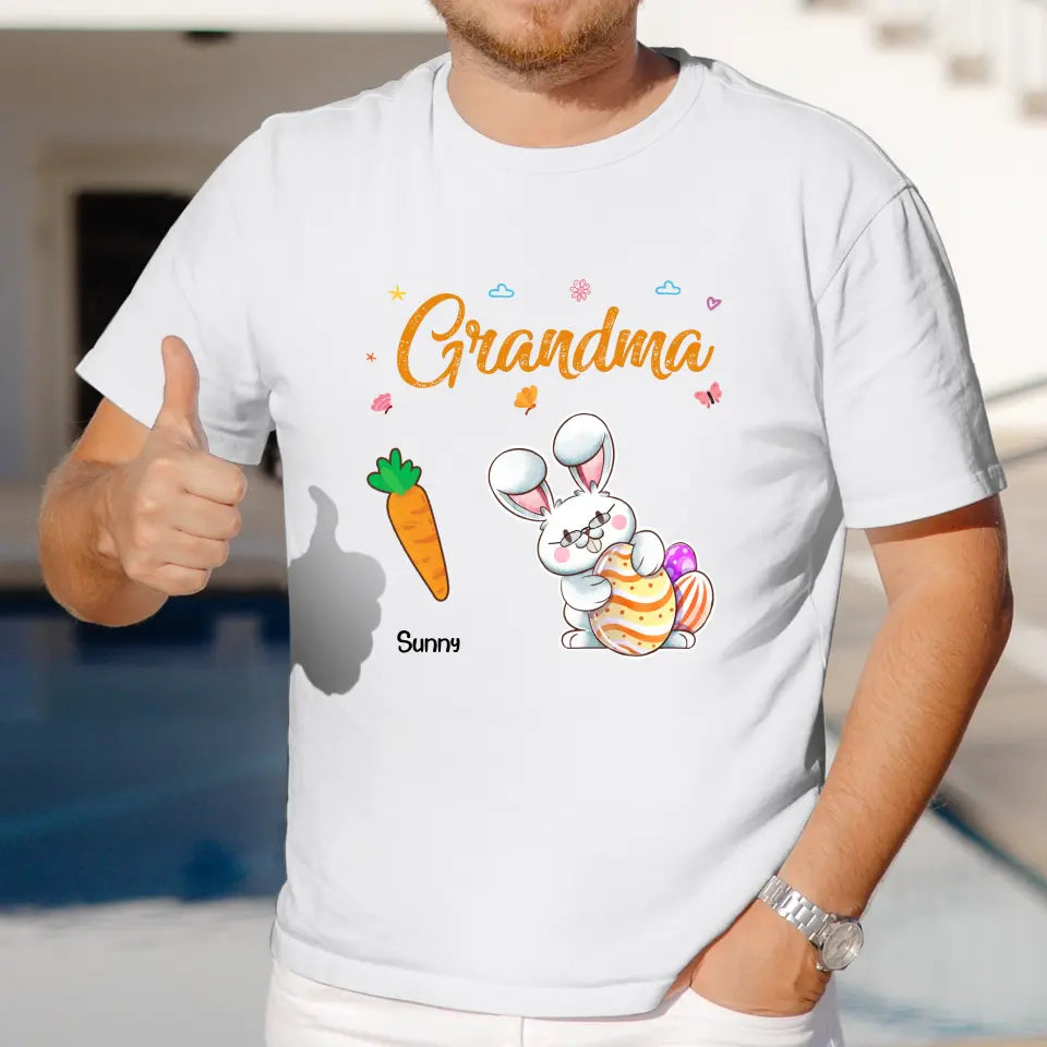 Grandparents Bunny And Carrots - Personalized Gifts For Grandparents - Unisex Hoodie