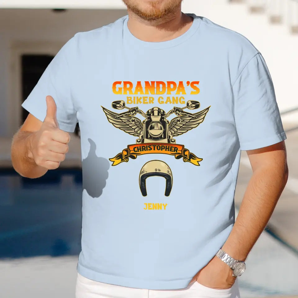 Grandpa's Biker Gang - Custom Name - Personalized Gifts For Grandpa - Hoodie