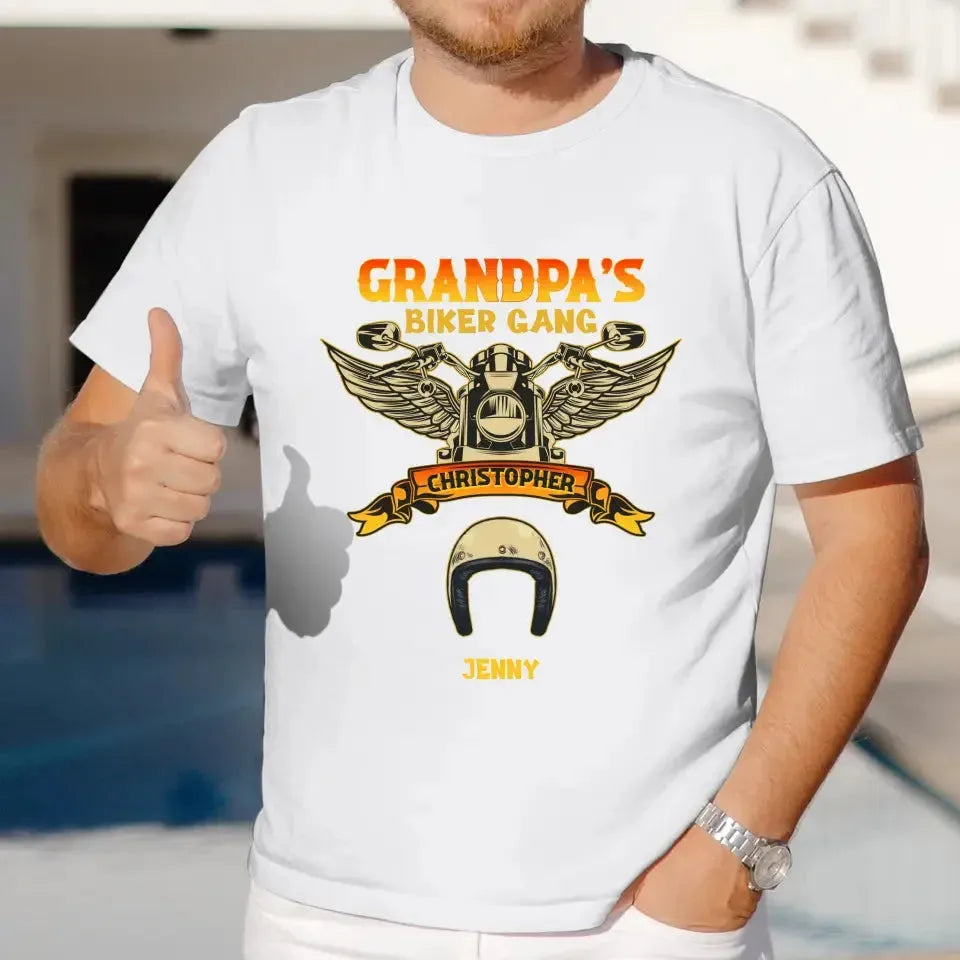 Grandpa's Biker Gang - Custom Name - Personalized Gifts For Grandpa - Hoodie