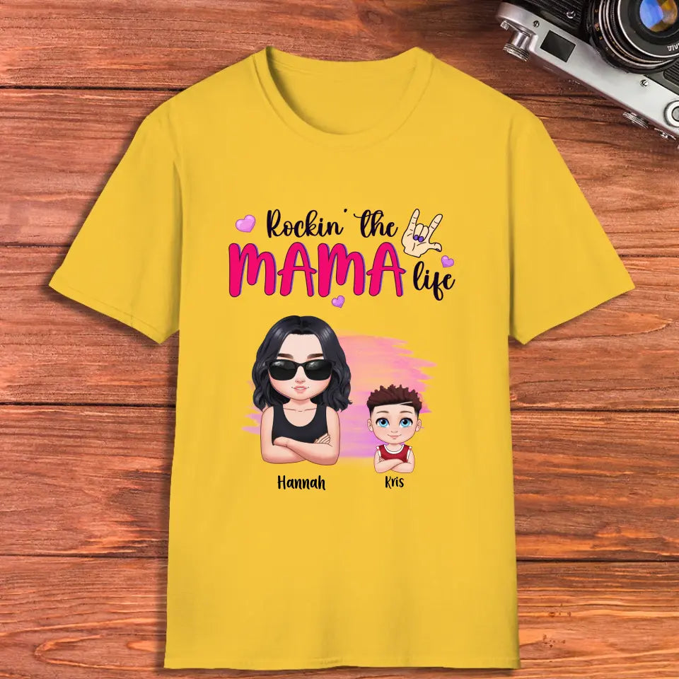 Rockin' The Mama Life - Custom Name - Personalized Gifts For Mom - Hoodie