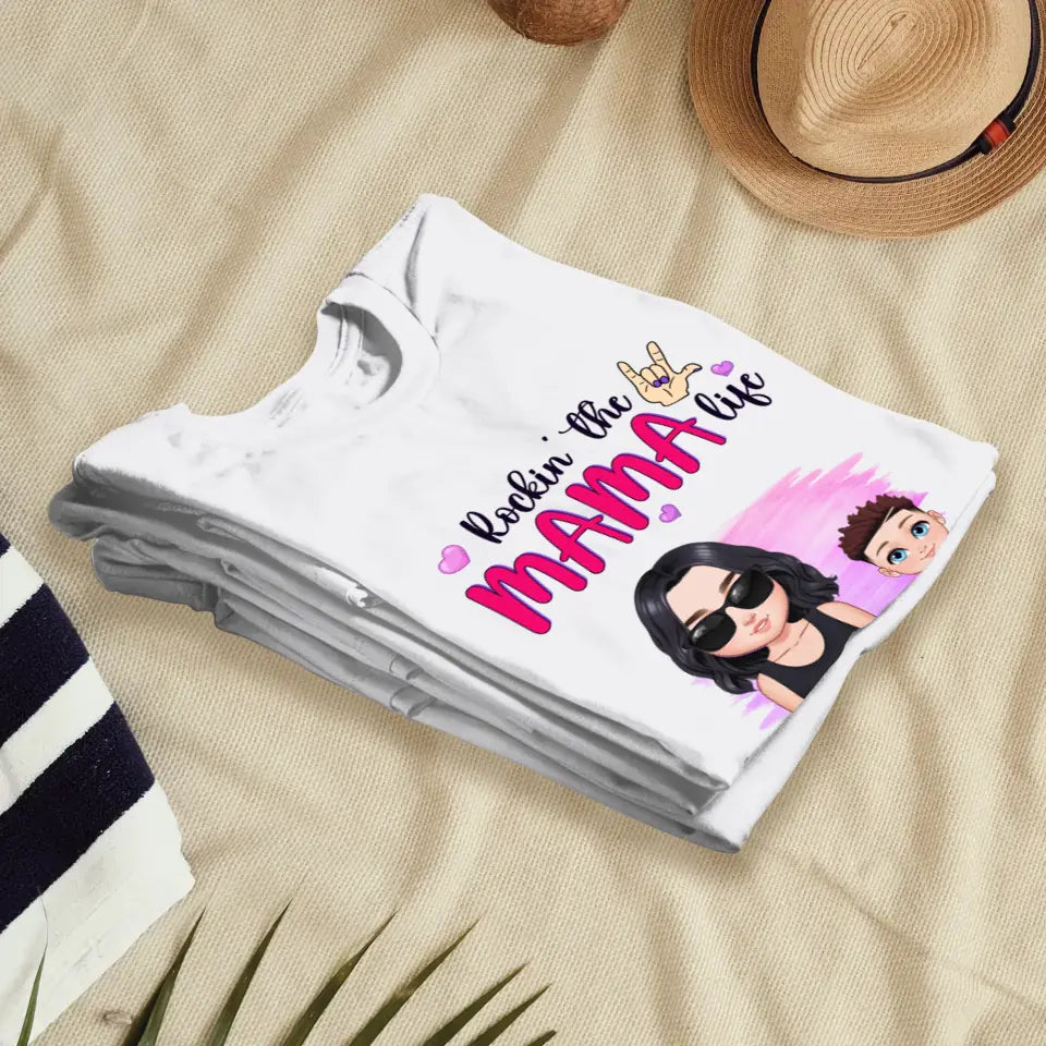 Rockin' The Mama Life - Custom Name - Personalized Gifts For Mom - Sweater