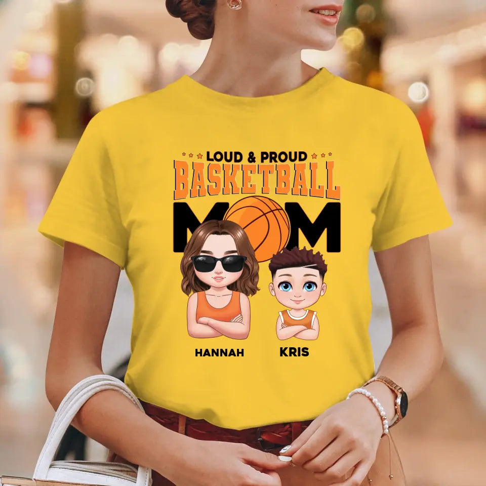 Basketball Mom - Custom Name - Personalized Gifts For Mom - T-Shirt