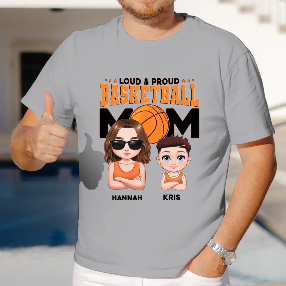 Basketball Mom - Custom Name - Personalized Gifts For Mom - T-Shirt